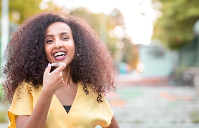 Patient in Kent smiling with Invisalign