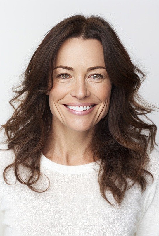 Smiling middle-aged woman with beautiful teeth